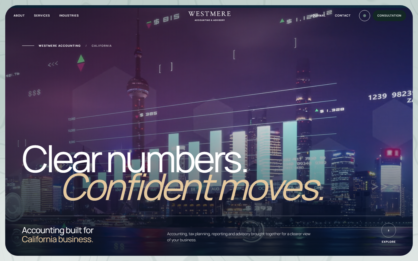 Westmere Accounting website template screenshot